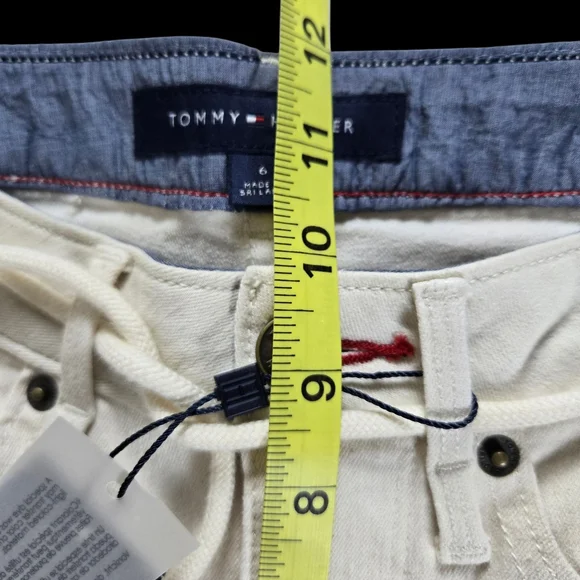 NWT Tommy Hilfiger Cream Casual Peekaboo Ankle Cuff Pants with Drawstring Sz 6 - Picture 10 of 12